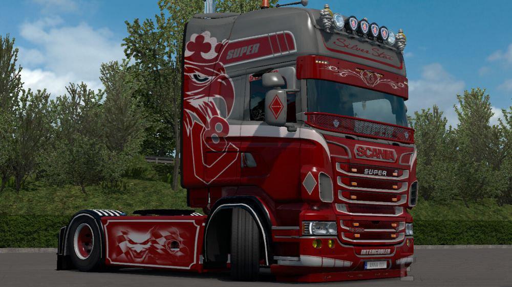 Ets2 Scania Rjl Super Silver Star Skin V1 0 1 36 X Euro Truck Simulator 2 Mods Club
