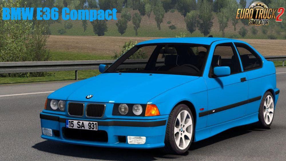ETS2 - BMW E36 Compact + Interior V1.5 (1.39.x)