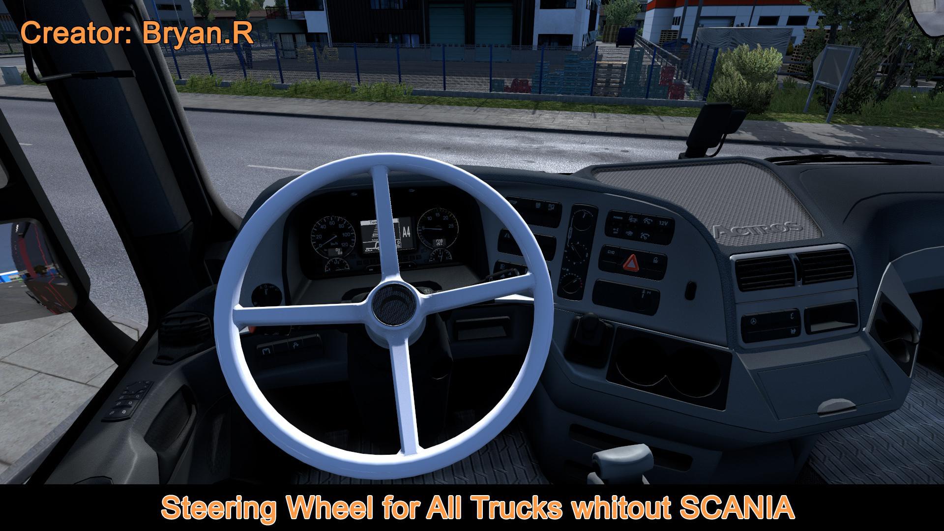 ETS2 - 4-Spokes Steering Wheels for All Trucks V1.2 (1.39.x)
