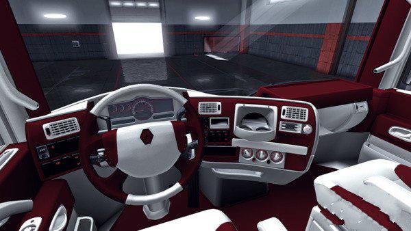ETS2 - Renault Magnum Red-White Interior (1.35.X)