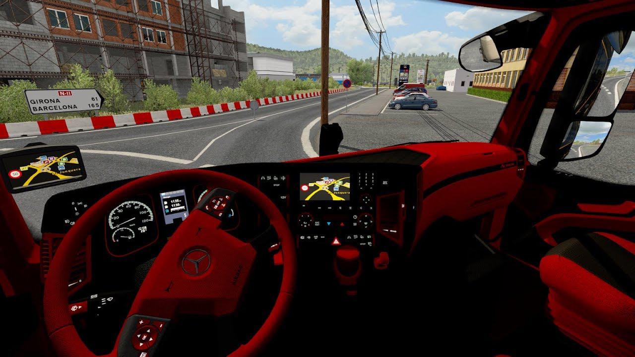 ETS2 - Mercedes Actros Mp4 Red - Black Interior (1.35.x)