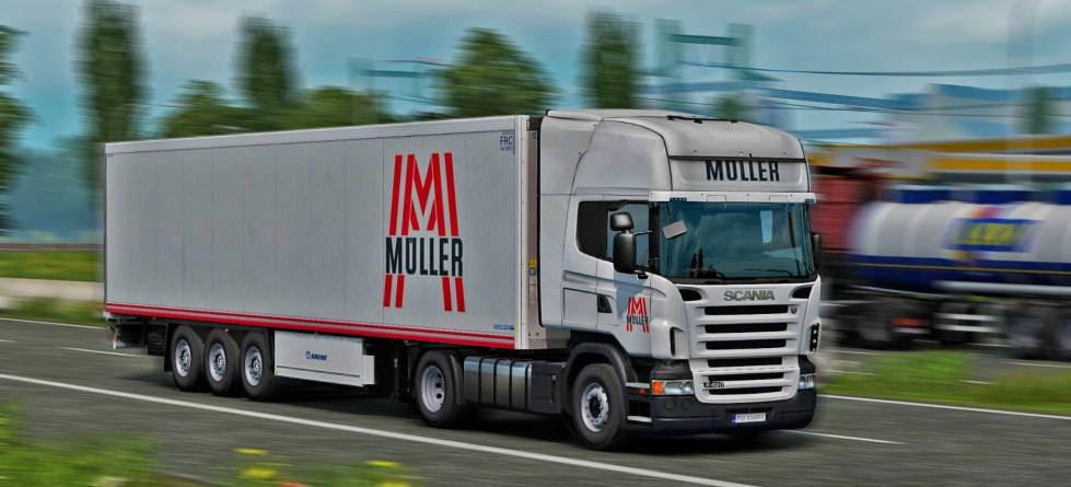 ETS2 - Muller Transporte Scania and Coolliner Skin V1.0 (1.38.x)
