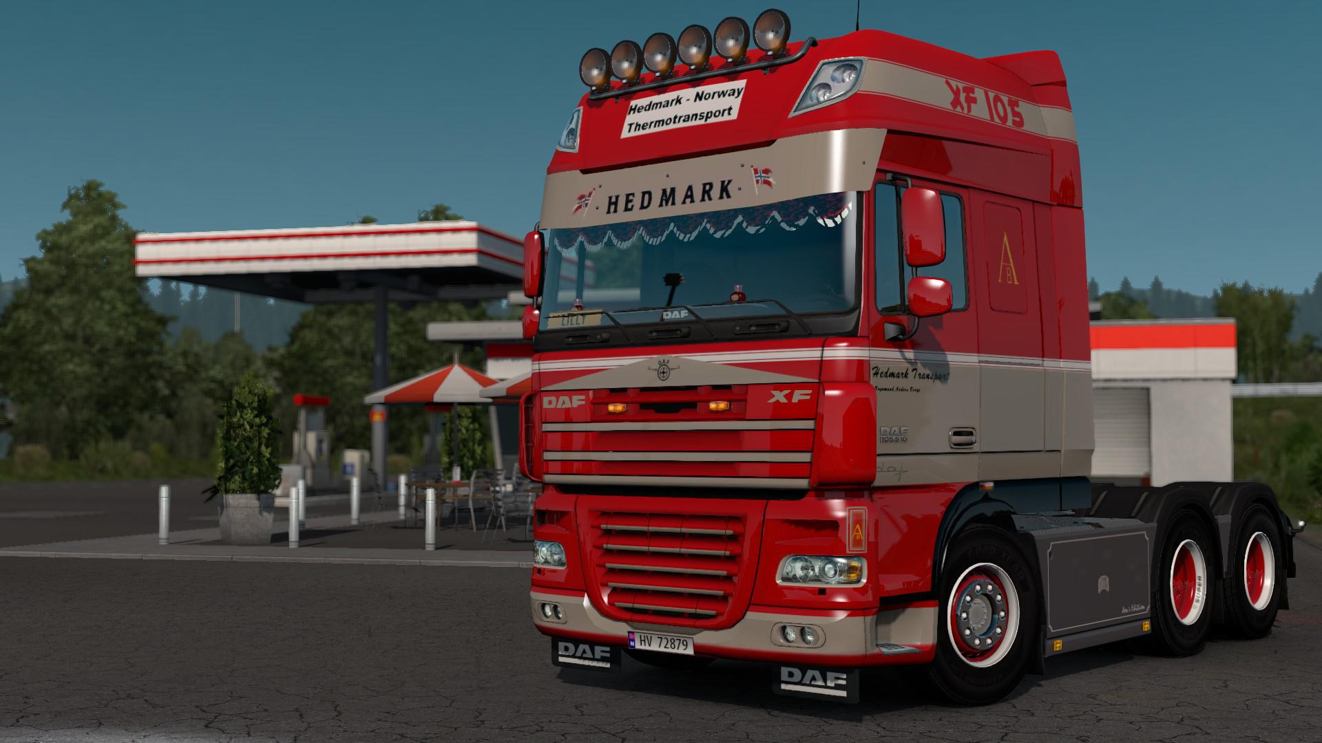 ETS2 - Daf Xf Hedmark Transport Skin V1 (1.38.x)