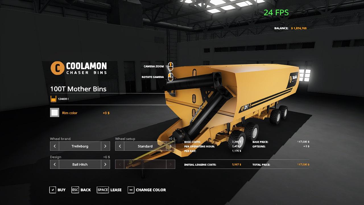 FS19 - Coolamon Chaser Bins Pack V1.0