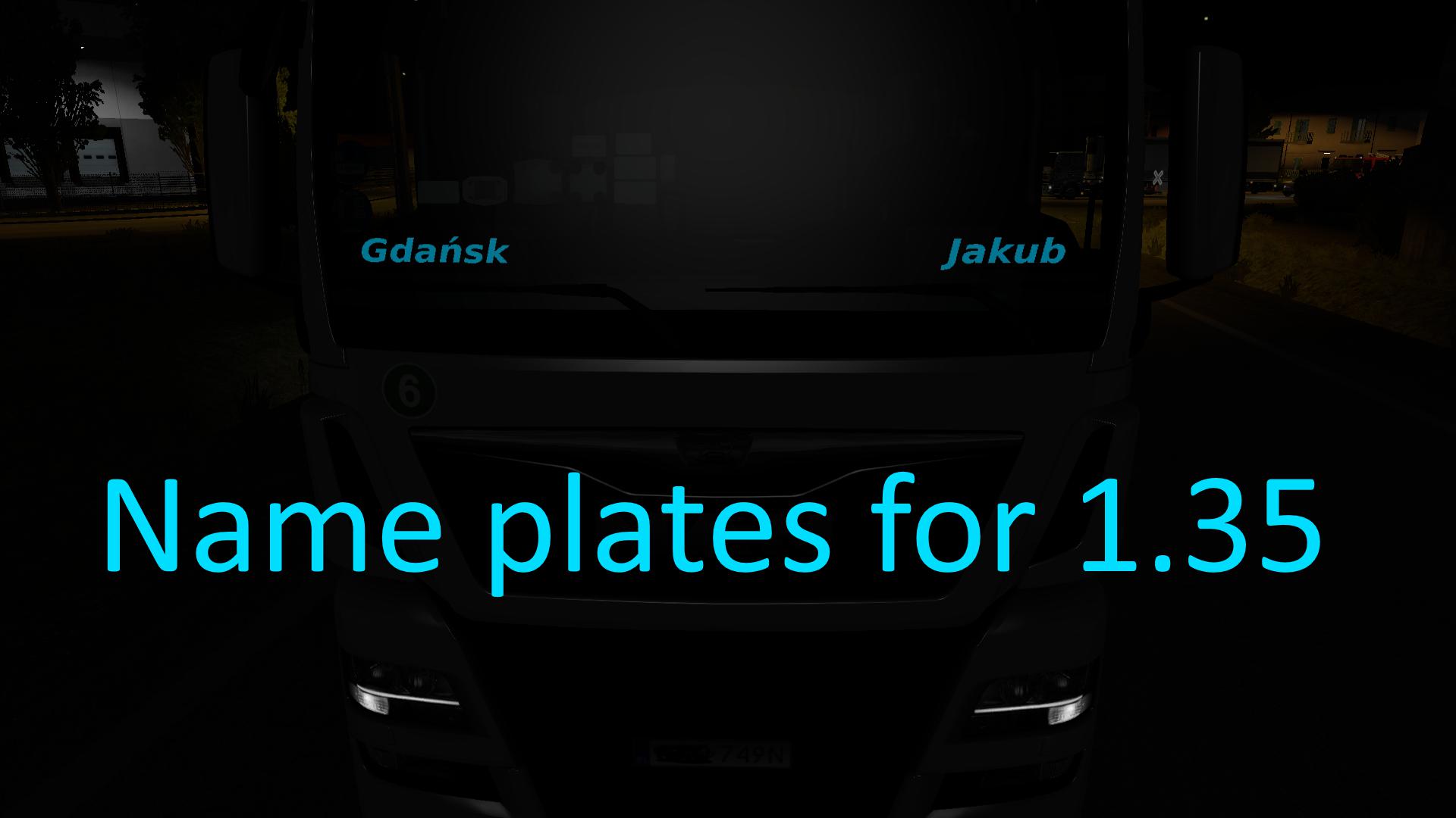 ETS2 - Name Plates (1.35.X)