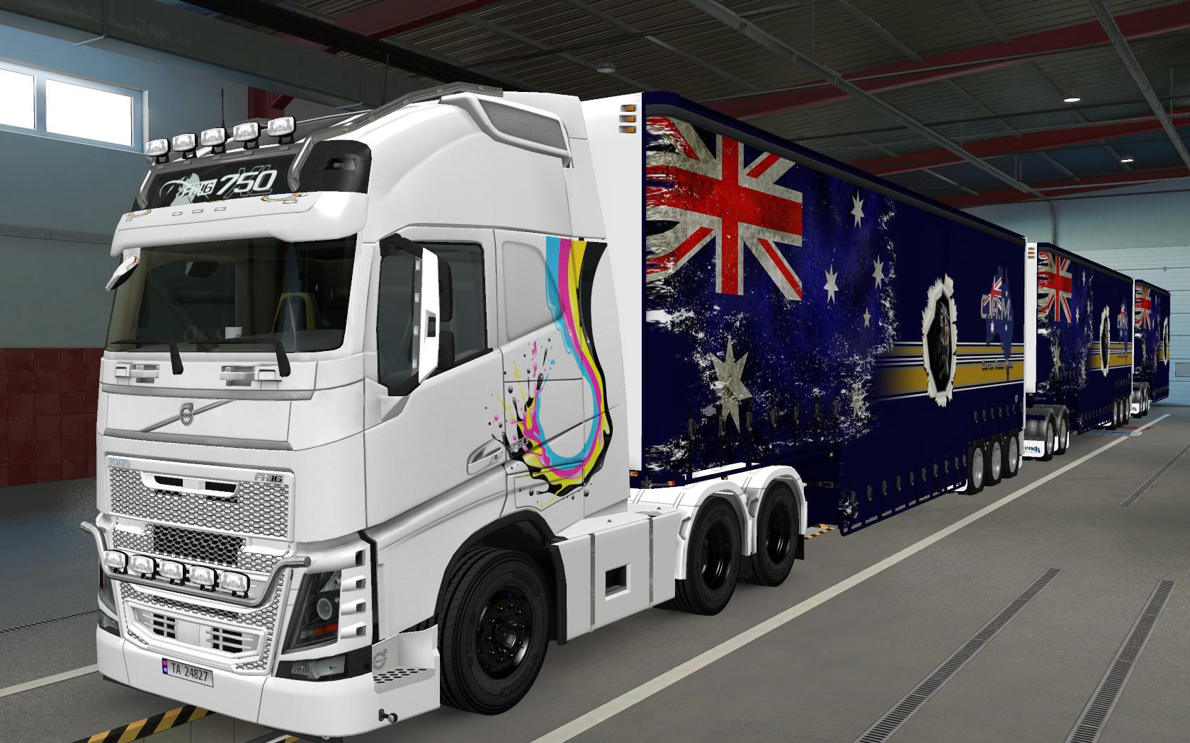 ETS2 - Volvo FH16 2012 Aquarela Skin (1.37.x)