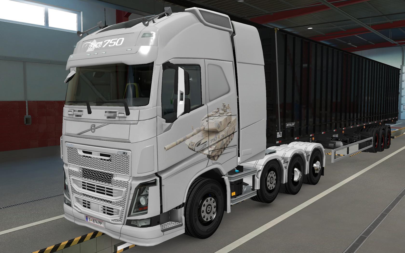 ETS2 - Volvo FH16 2012 8x4 Leopard 2 A7+ Battle Tank V1.0 (1.39.x)