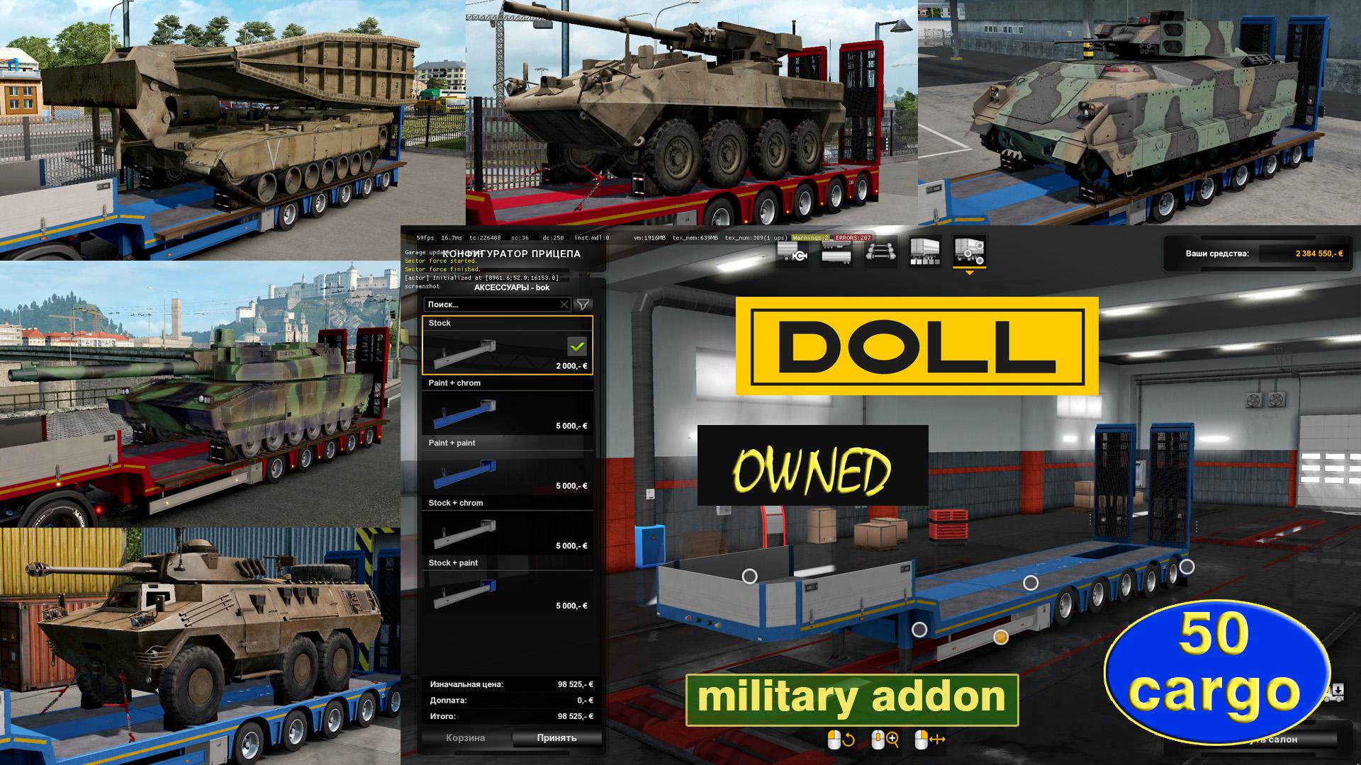 ETS2 - Military Addon for Ownable Trailer Doll Panther V1.3.3 (1.38.x)