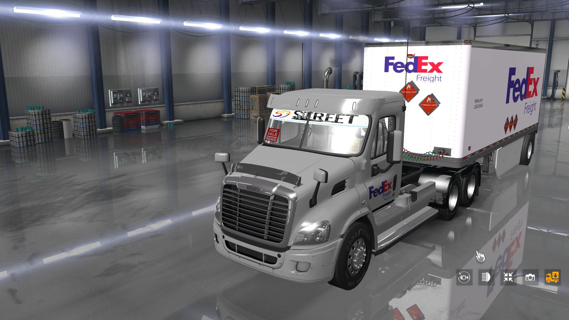ATS - Fedex Official 28 Pup Trailer with Freightliner Day Cab Truck (1.35.X)