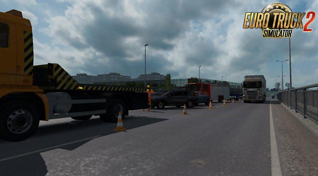 Daniels random events mod. Euro Truck Simulator 2 повреждения. Ивент етс2. Дорожные события в етс 2.