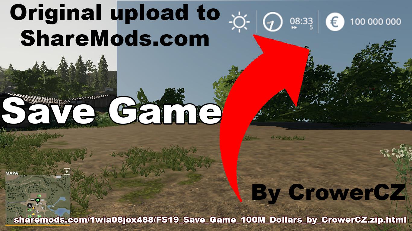 FS19 - Save Game 100M Dollars v1.0