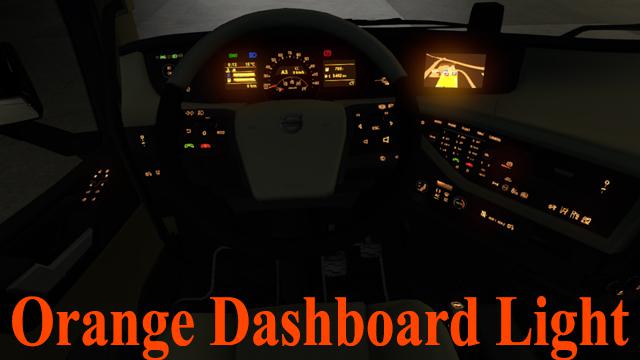 ETS2 - Orange Dashboard Lights for All Trucks V3.0 (1.39.x)