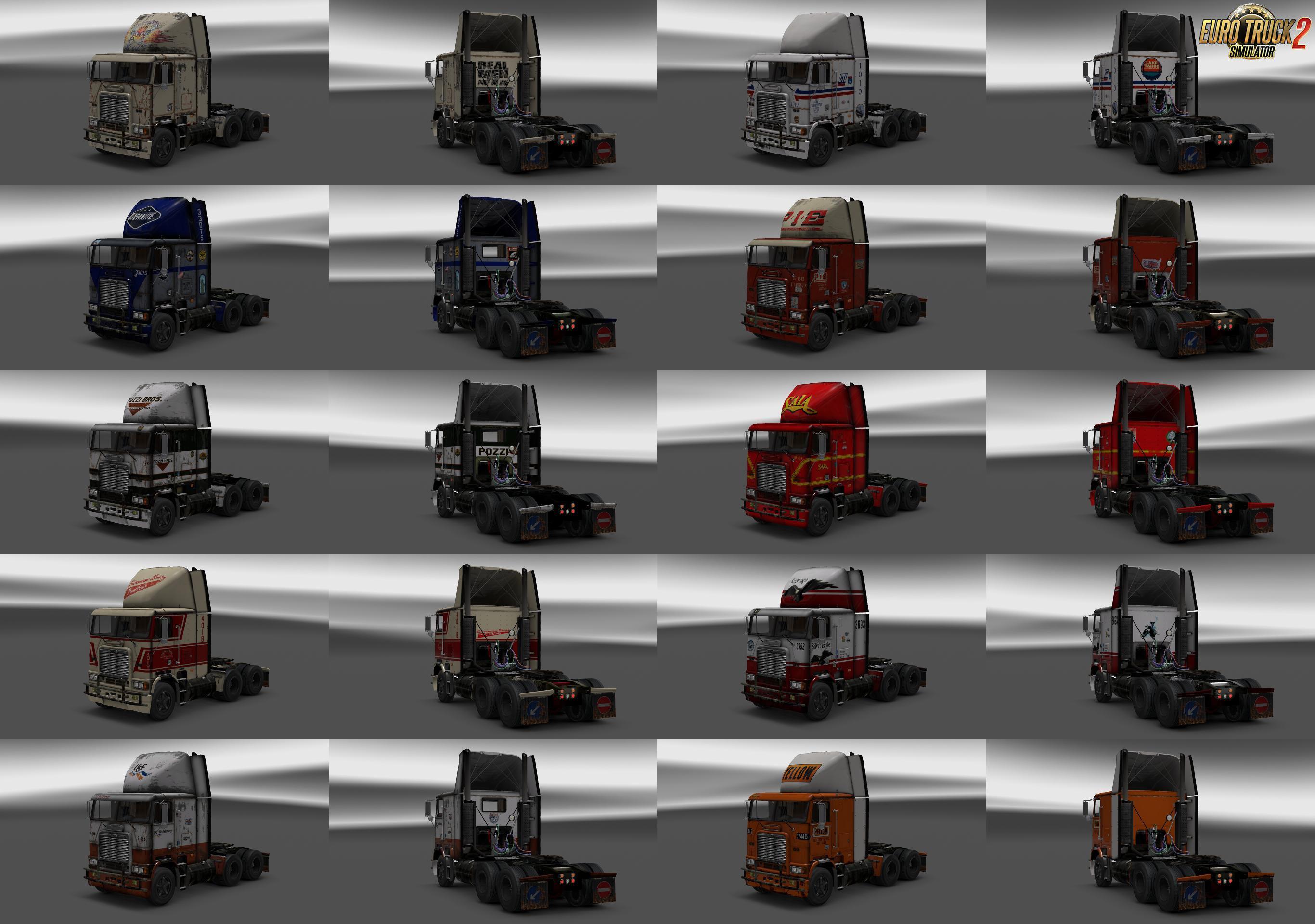 ETS2 - Freightliner FLB Dirty Skins Pack V1.0 (1.36.x)