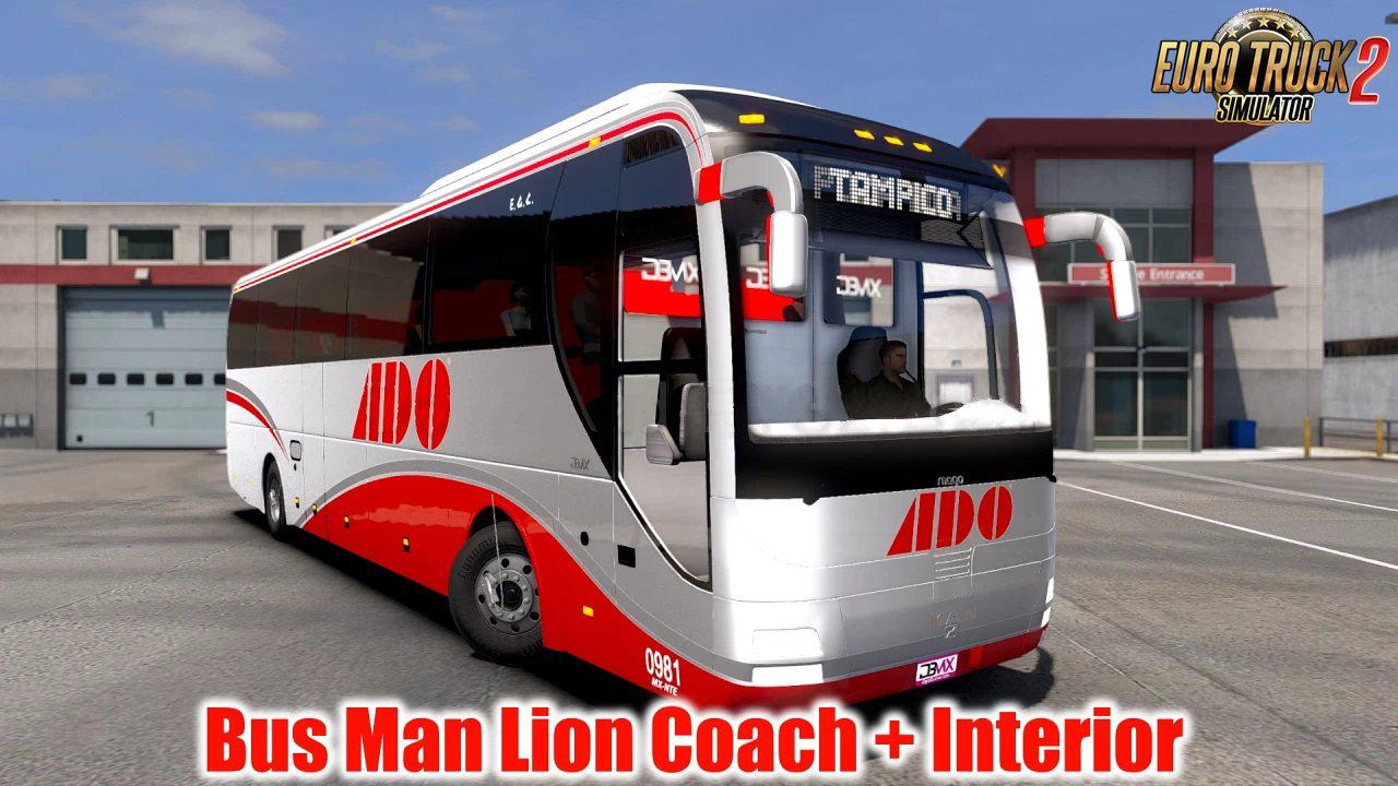 ETS2 - Man Lion Coach + Interior V1.5 (1.39.x)