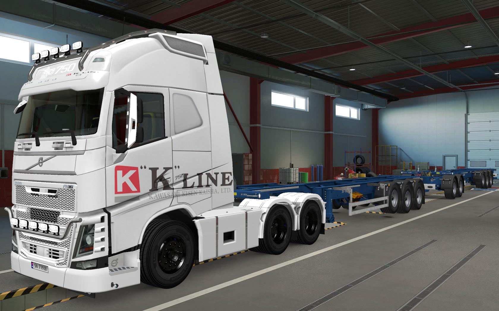 ETS2 - Volvo FH16 2012 K-Line White Skin (1.37.x) | Euro Truck ...