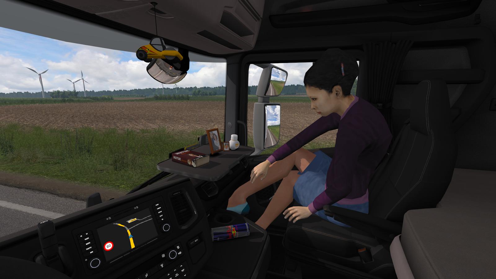 ETS2 - Animated Female Passenger in Truck V2.2 (1.38.x)