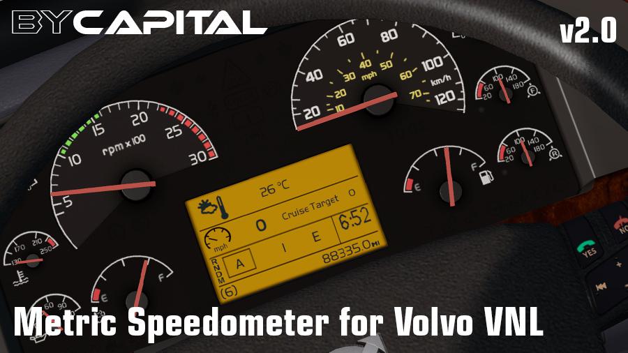 ATS - Volvo VNL Metric Speedometer V2.0 (1.36.x)
