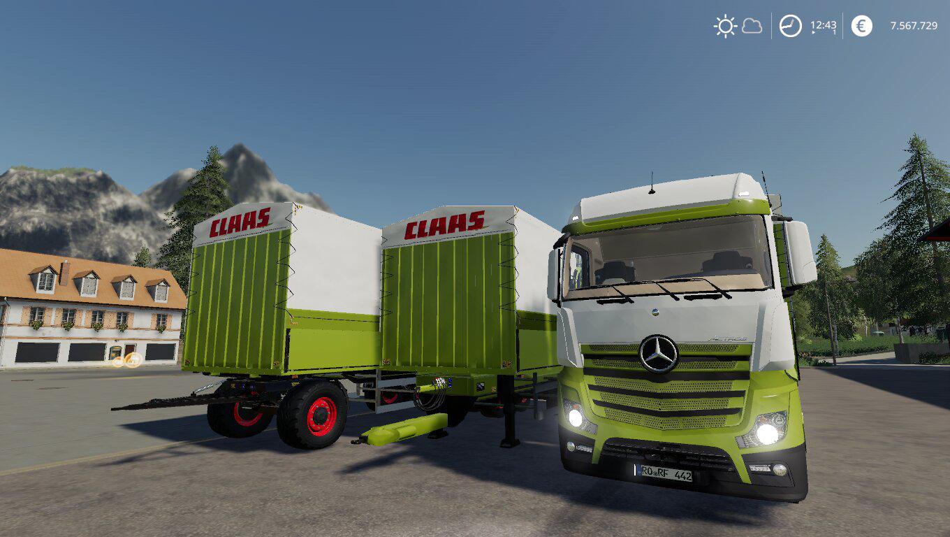 Мерседес тягач для фс19. FS 19 CLAAS Pack. FS 19 тягачи. ФС 19 грузовик Мерседес.