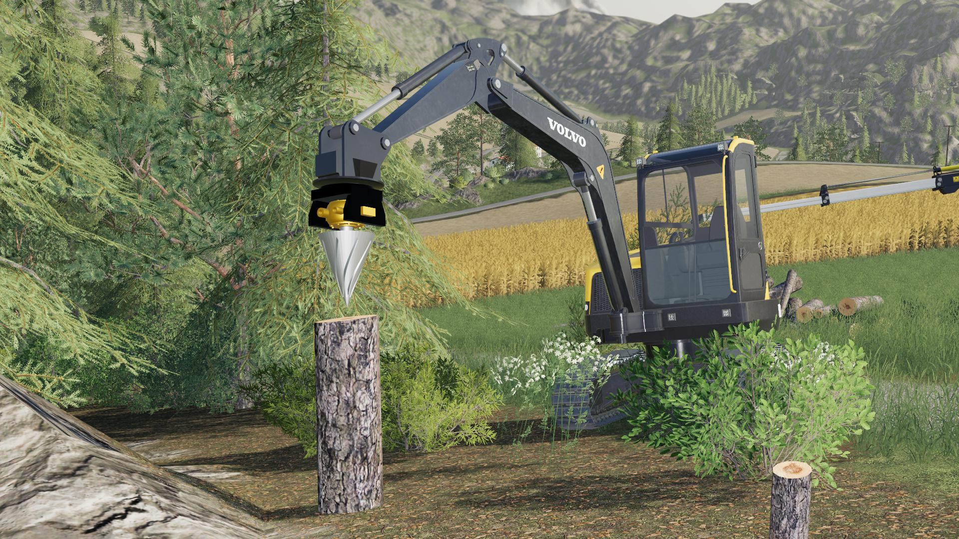 FS19 - Cone Stump Cutter for Volvo ECR-80 V1.0