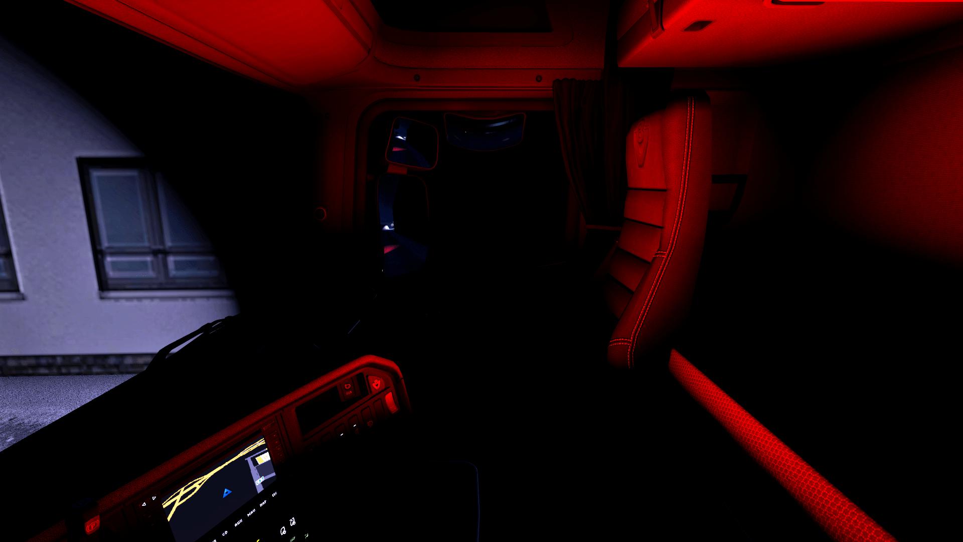 scania red interior lights