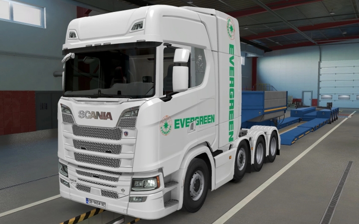 ETS2 - Scania S 2016 8x4 Evergreen White Skin (1.41.x)