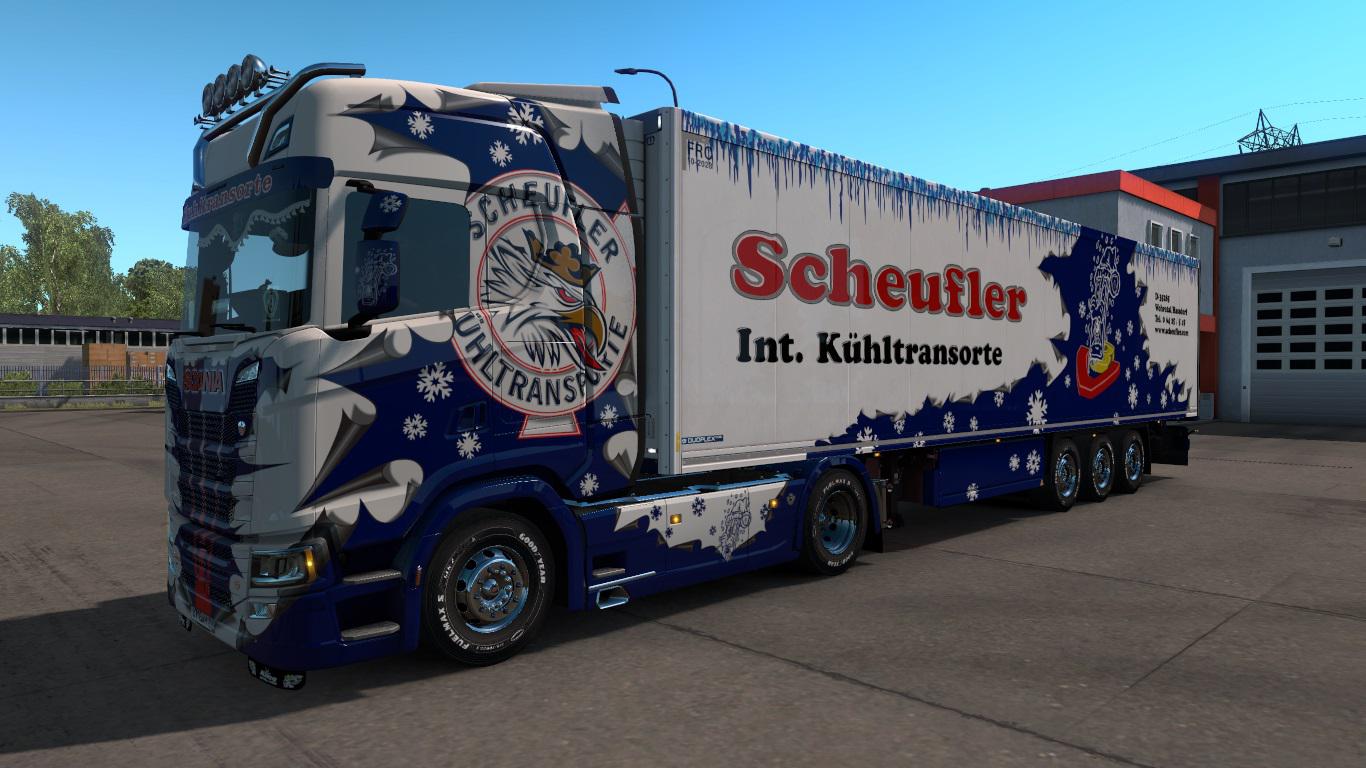 ETS2 - Scania S and Krone Coolliner Scheufler Skins V1.0 (1.36.x)