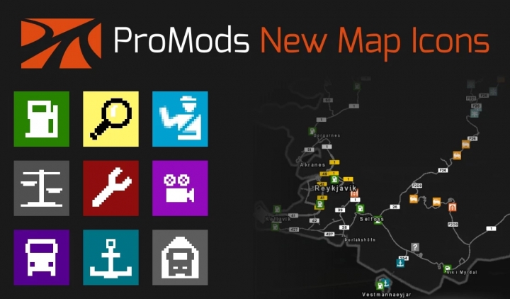 ETS2 - ProMods New Map Icons V1.0 (1.40.x)