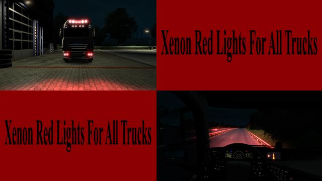 ETS2 - Red Xenon Lights for All Trucks V1.0 (1.39.x)