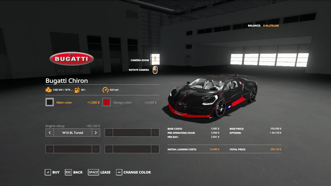 FS19 - Bugatti Chiron V1.0