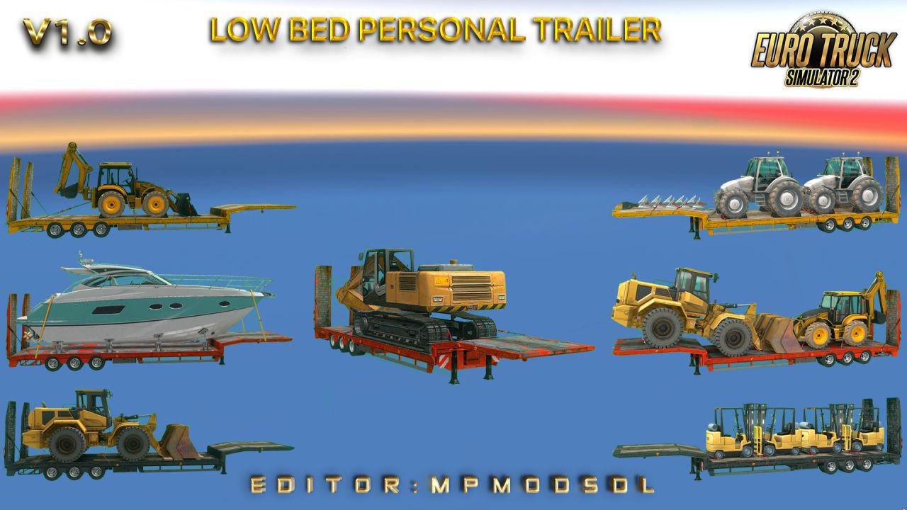 ETS2 - Low Bed Personal Trailer Mod for Multiplayer V1.0 (1.38.x)