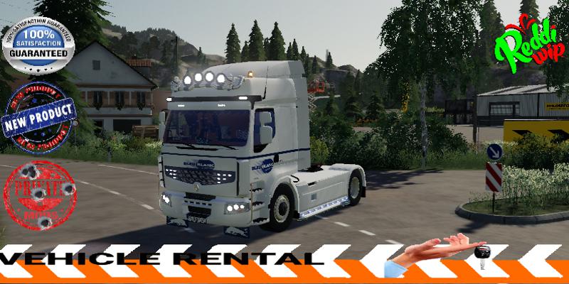 FS19 - Renault Premium Rental Bleu Blanc V1.5