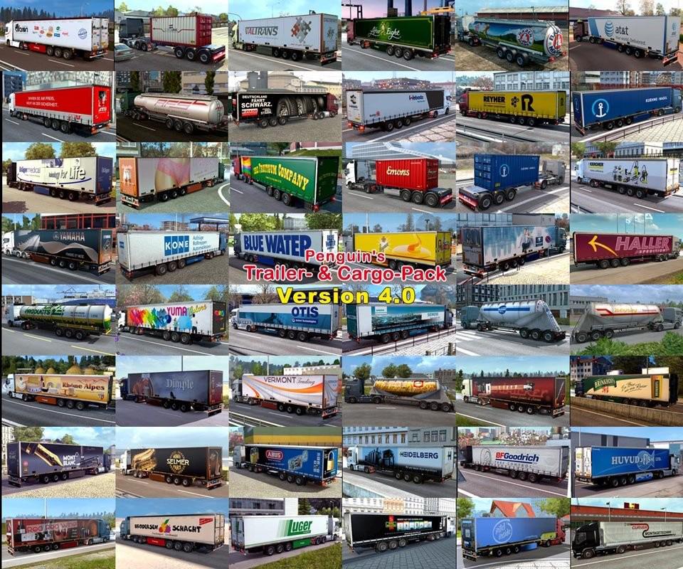 ETS2 - Penguins Trailer and CargoPack New v5.4 (1.35.X)