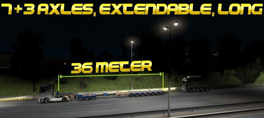 ETS2 - Long Low Bed (7+3 Axles Extendable Long) MP (1.39.x)