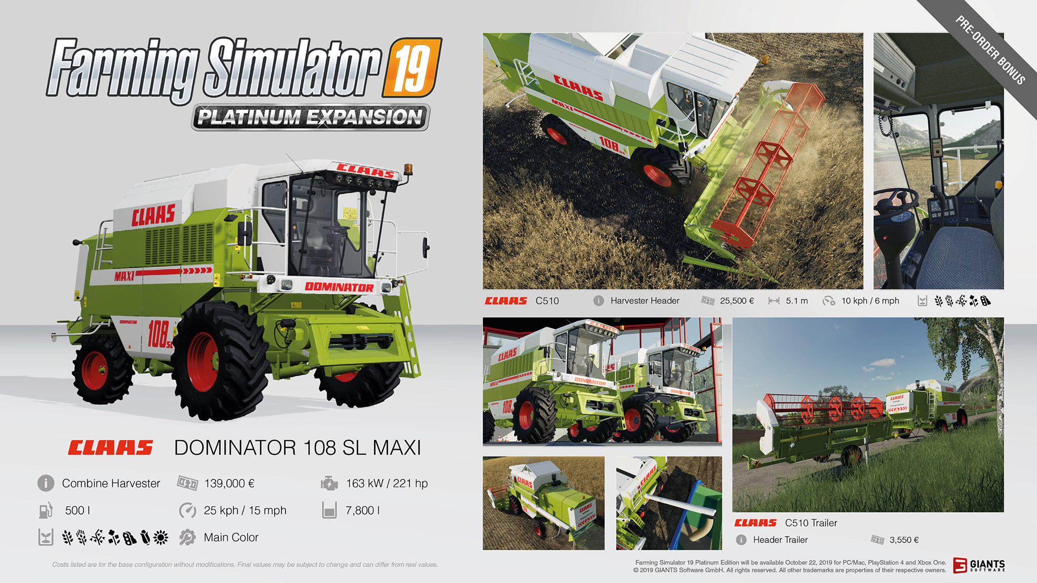 Farming Simulator 19 Platinum Fact Sheet #1
