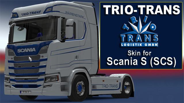 ETS2 - TrioTrans Skins for Scania S and SKO-Schmitz v1.0 (1.35.X)