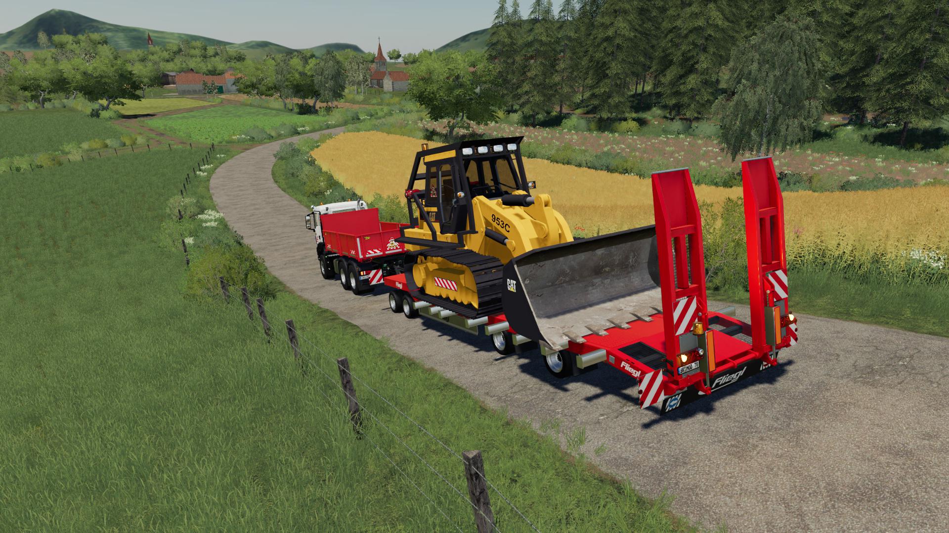 FS19 - Fliegl Lowbody With Extensions V1.0