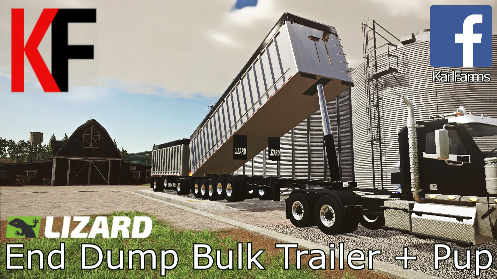 FS19 - Lizard End Dump Bulk Trailer + Pup Trailer V1.0