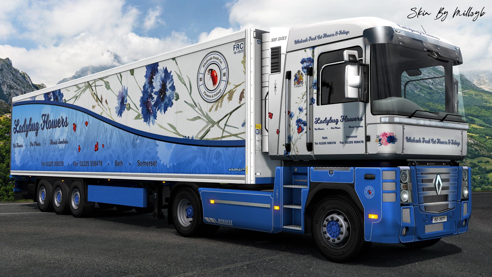 ETS2 - Ladybug Flowers Combo Skin V1.0 (1.36.x)