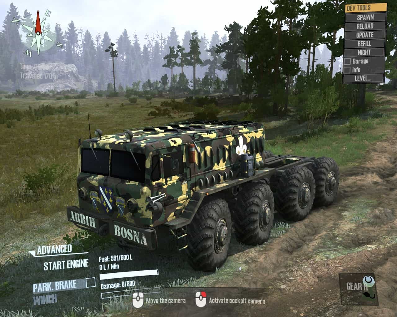 Spintires:Mudrunner - Maz 535 Bosnia Army Camo Style Bosna Truck