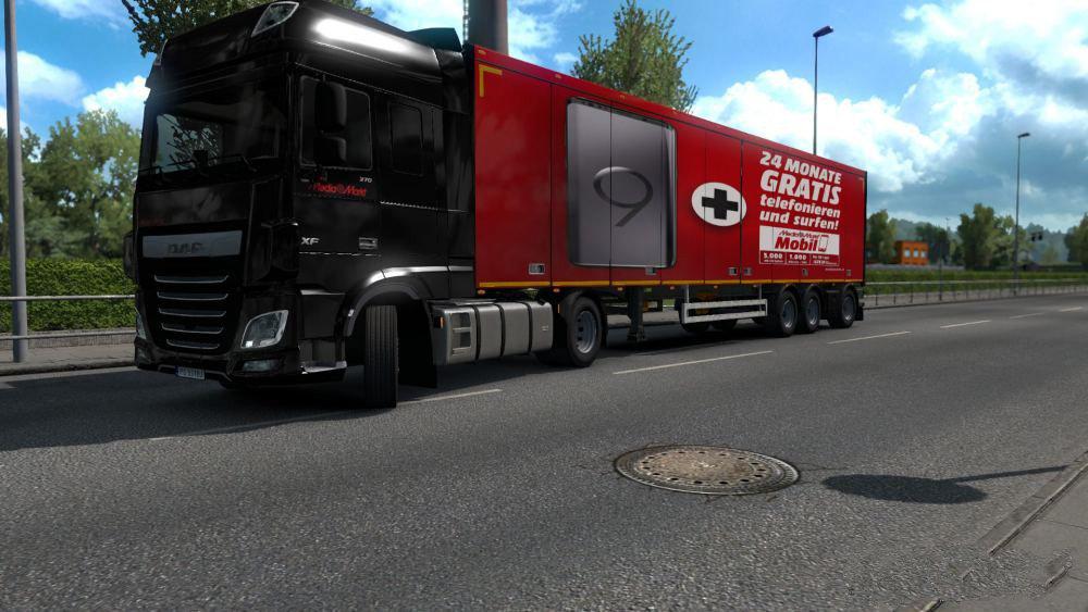 ETS2 - Daf XF Euro 6 + Trailer Media Markt Skin V1.0 (1.37.x)