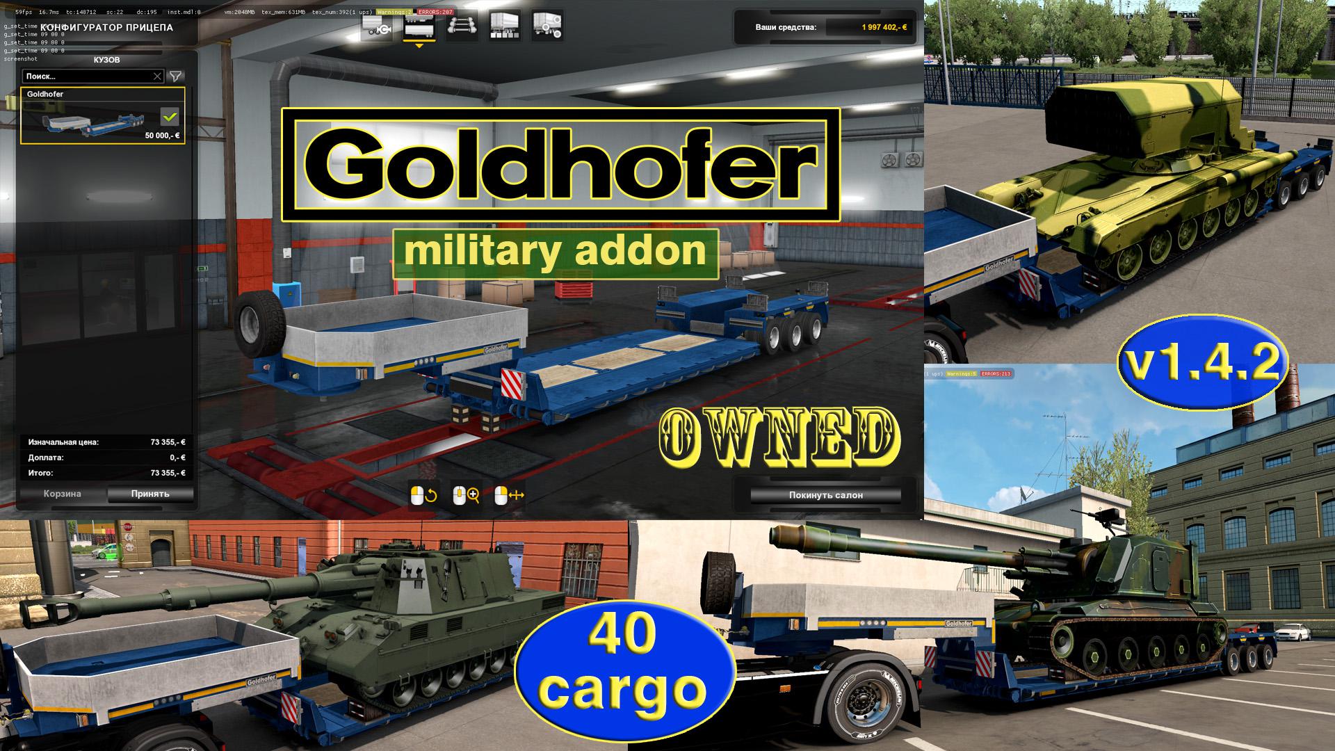ETS2 - Military Addon for Ownable Trailer Goldhofer V1.4.2 (1.36.x)