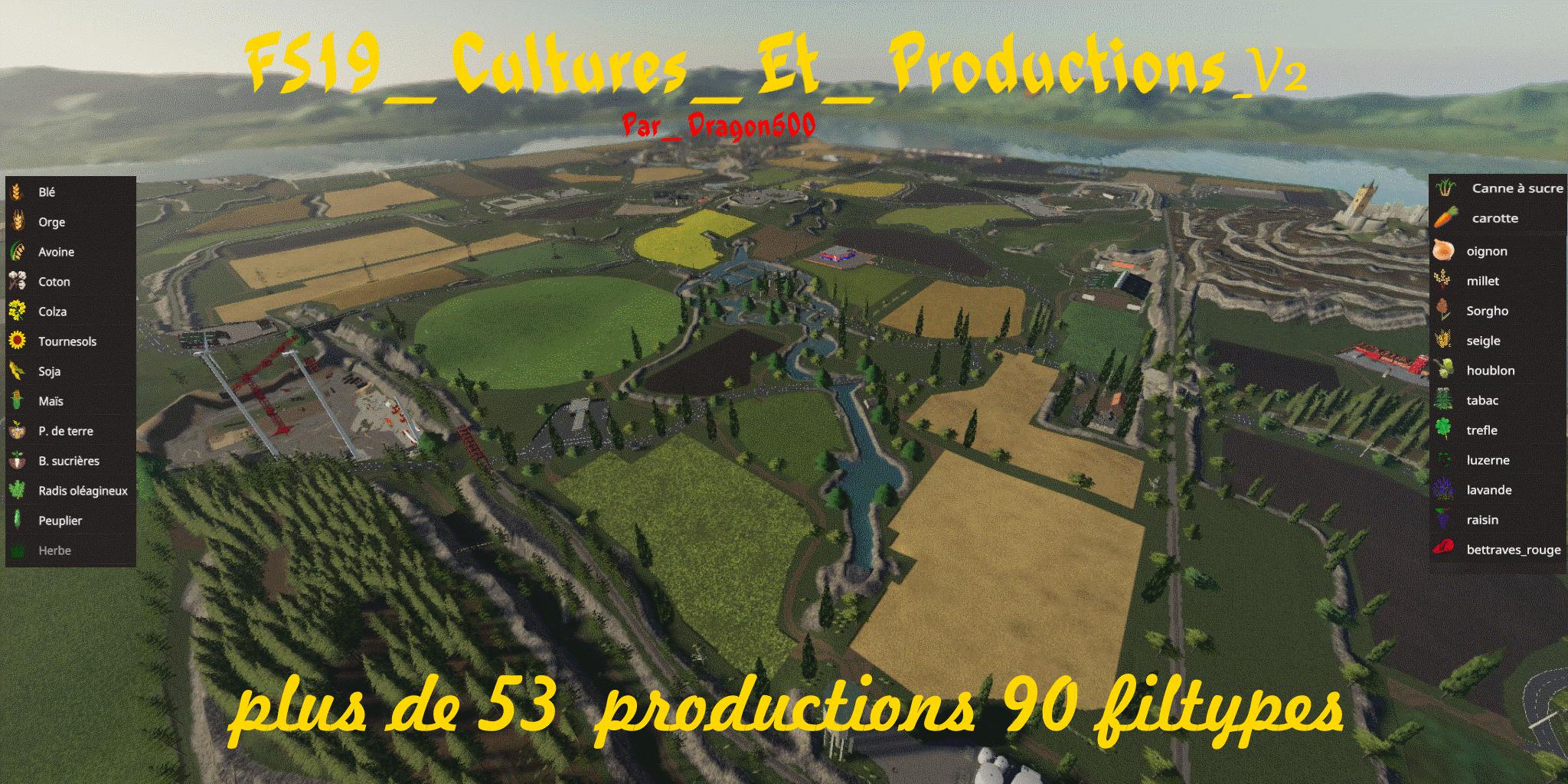FS19 - Cultures et Productions Map V2.0