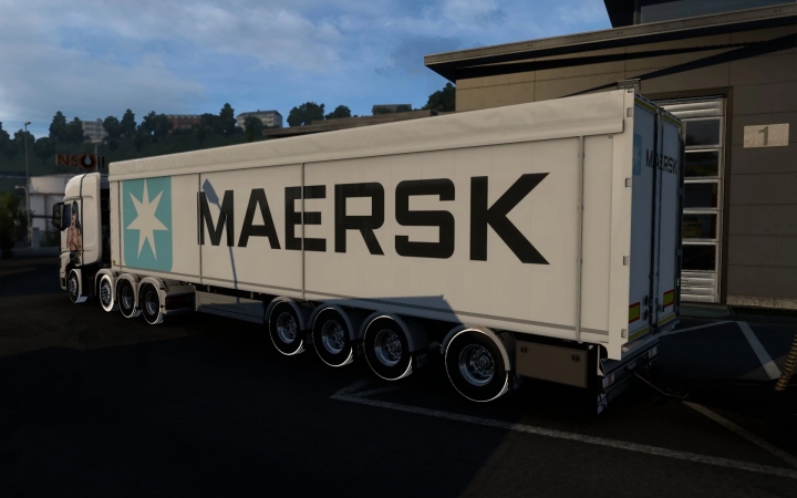 ETS2 - Kraker Walkingfloor Maersk White Skin (1.41.x)