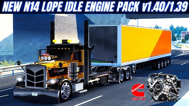 ATS - New N14 Cummins Lope Idle Pack V1.6 (1.40.x)