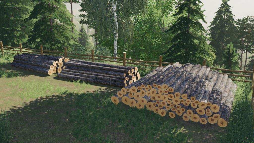 FS19 - Wooden Pile Prefab V1.0