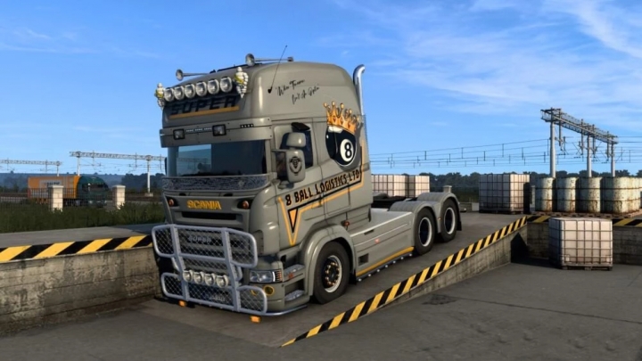 ETS2 - Scania RJL Topline 8 Ball Logistics Skin V1.0 (1.41.x)