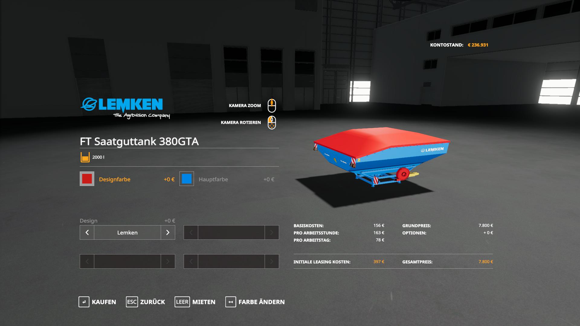 FS19 - Fronttank for Seeds / Fertilizer / Lime V1.0