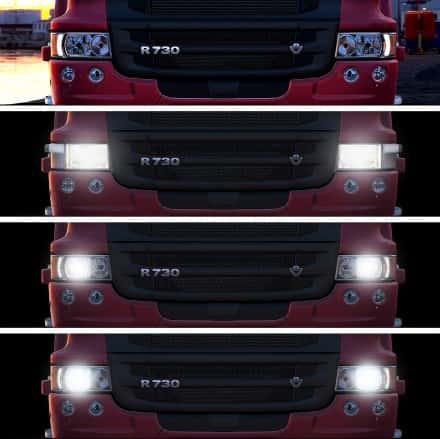 ETS2 - Realistic Headlight Colors for All Trucks V8 (1.36.X)