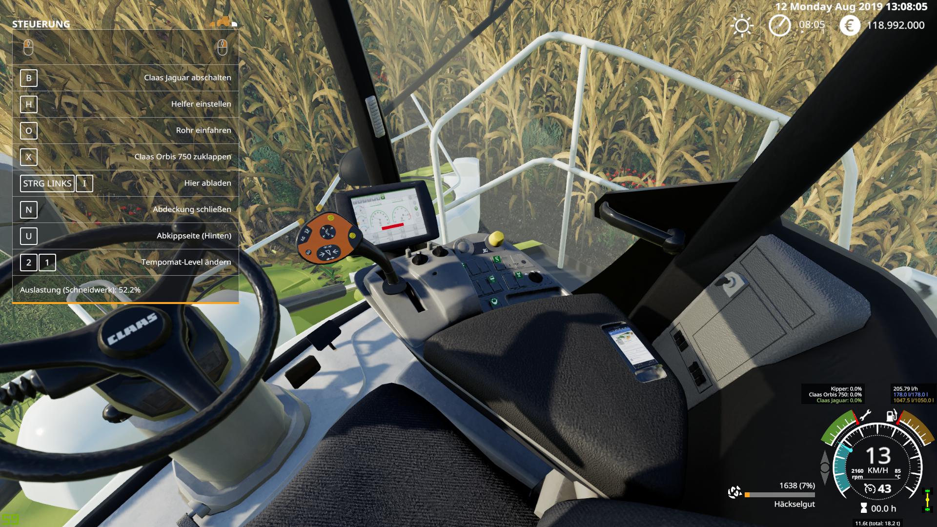 FS19 - Threshing Flow Indicator V1.0.2.0