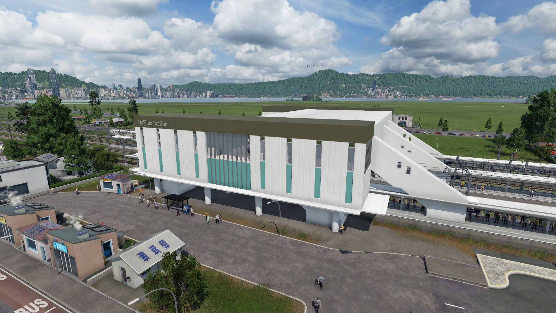 Transport Fever 2 - Station with Elevated Concourse (Haijima Station)